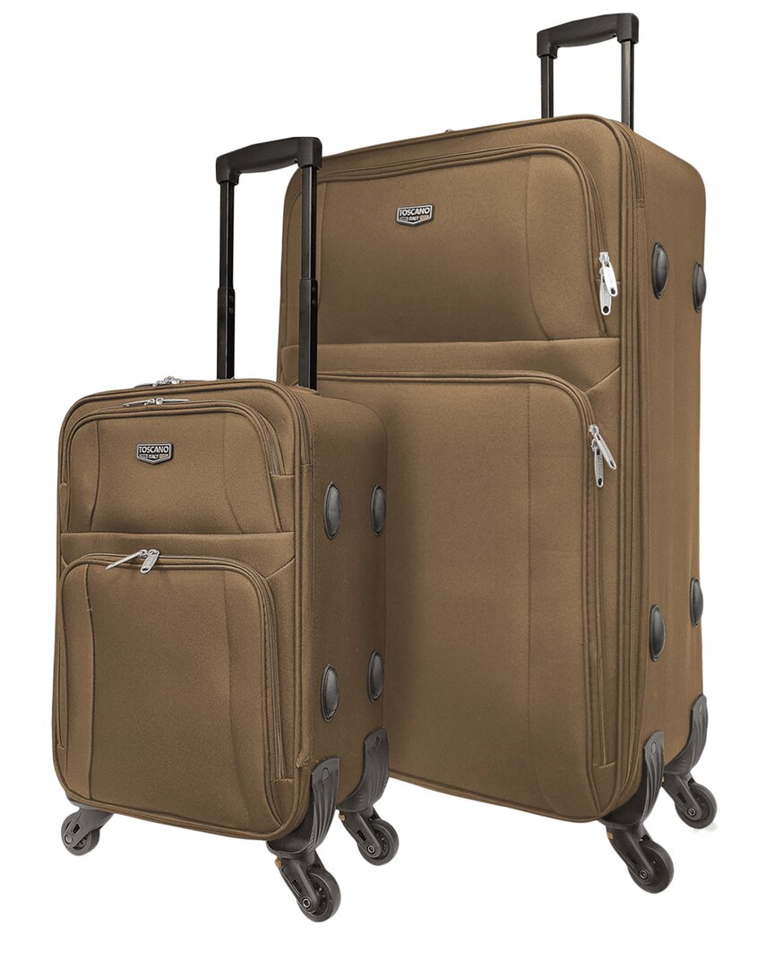Toscano Notevole 2pc Expandable Luggage Set In Brown