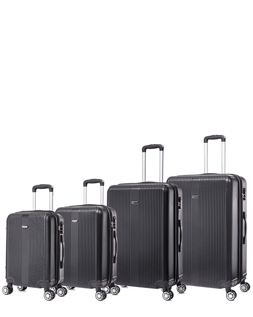 Toscano Ottimo 4pc Expandable Luggage Set In Black