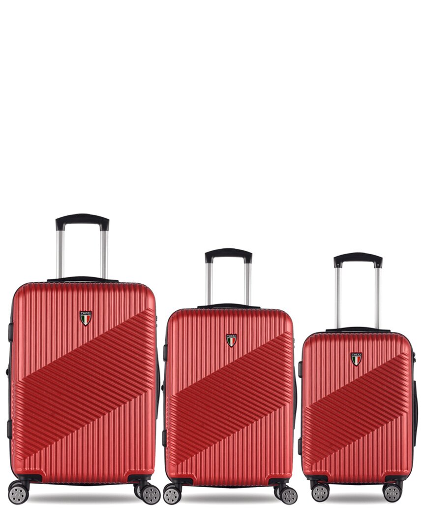 Tucci Guida 3pc Luggage Set In Red