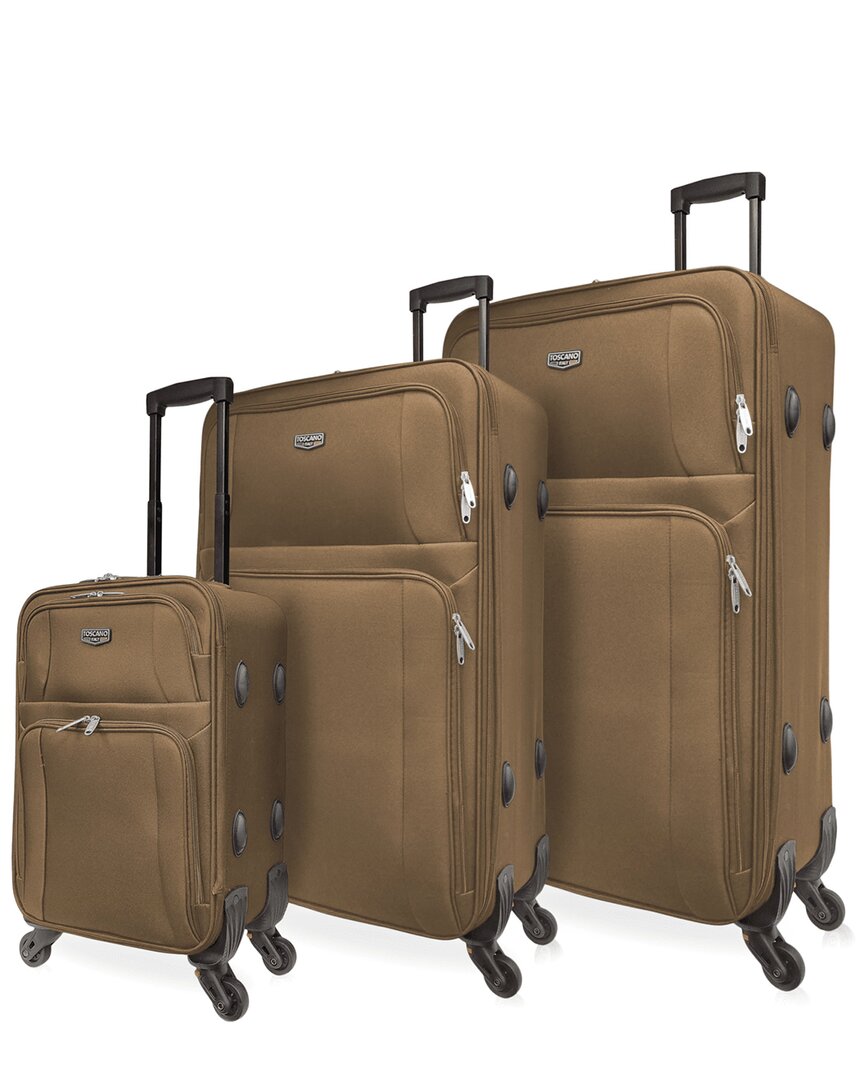 Toscano 5pc Softside Expandable Luggage Set In Brown