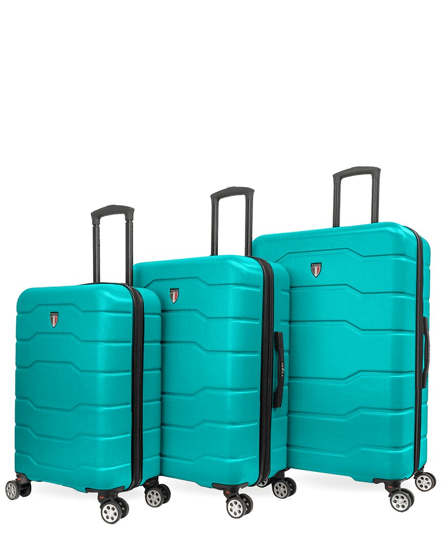 Tucci Black Label Cammino 3pc Expandable Luggage Set In Blue