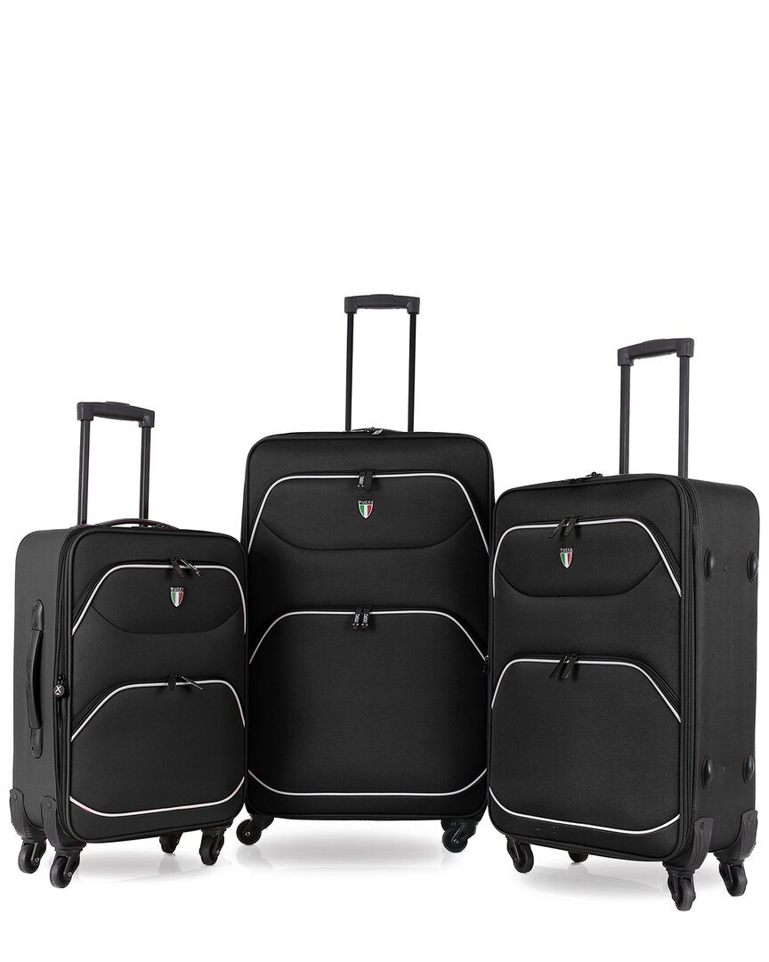 Tucci Ben Fatto 3pc Expandable Luggage Set In Black