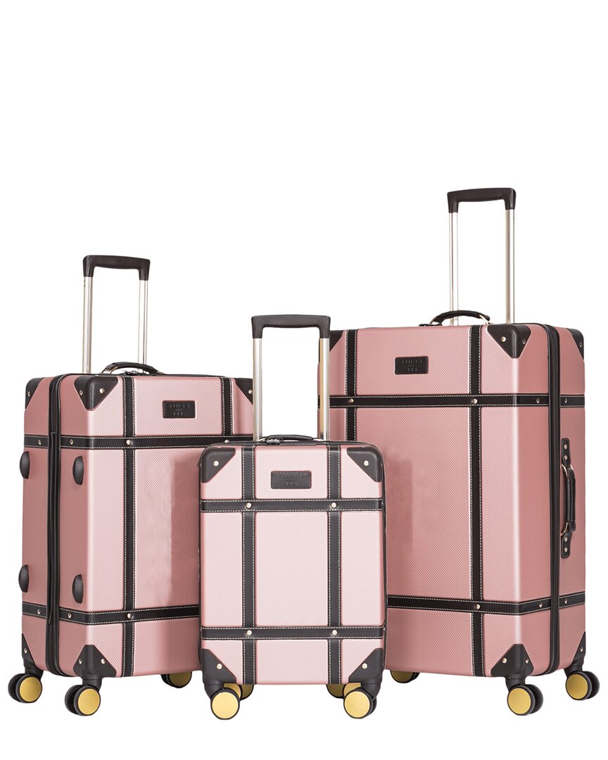 Tucci Legato 3pc Luggage Set In Pink
