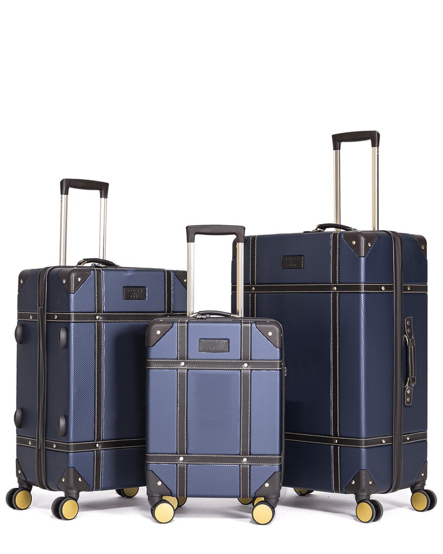 Tucci Legato 3pc Luggage Set In Blue