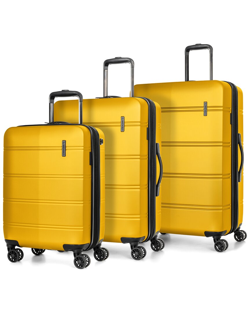 Swiss Mobility Lax 3pc Expandable Luggage Set In Yellow