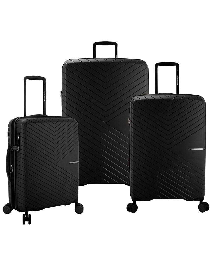 Traveler's Choice Vale 3pc Hardside Spinner Luggage Set In Black