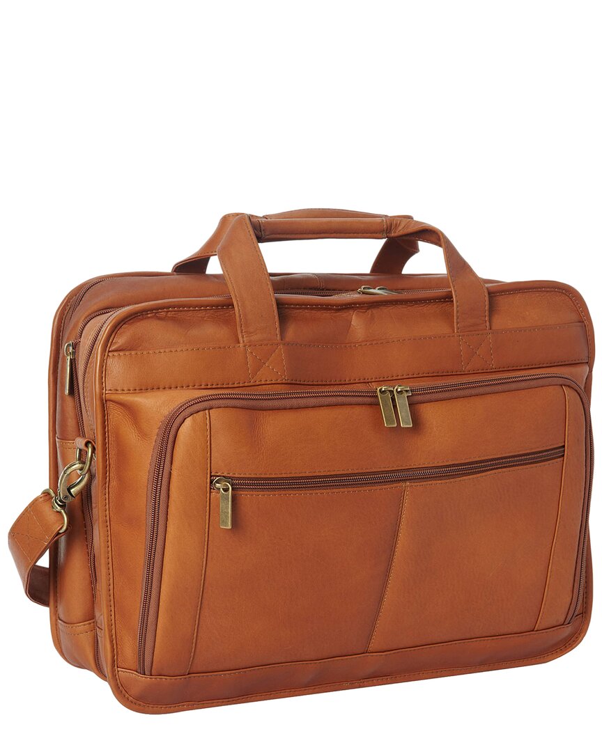 Shop Le Donne Oversized Leather Laptop Briefcase In Brown