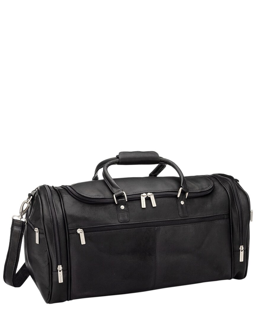 Shop Le Donne Bedford Travel Leather Duffel Bag In Black