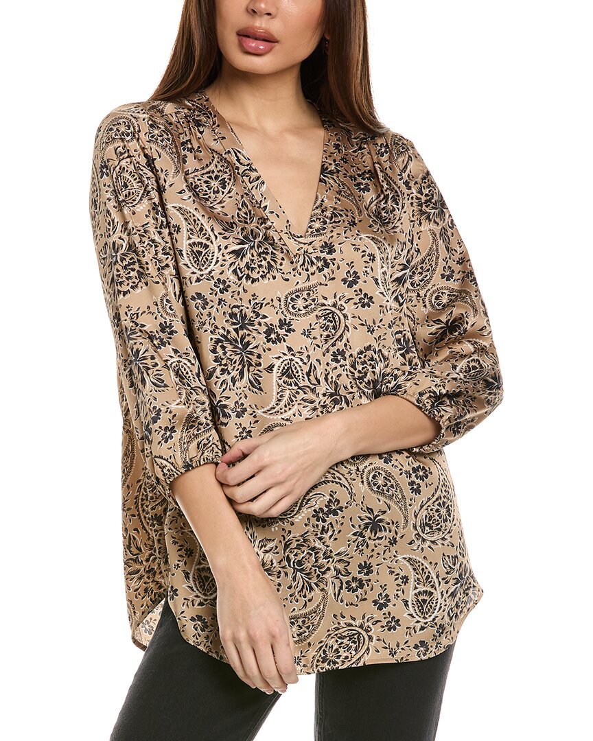 Jones New York V-neck Tunic Top In Brown