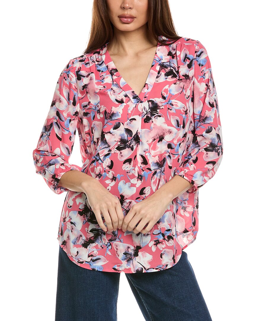 Jones New York V-neck Tunic Top In Pink