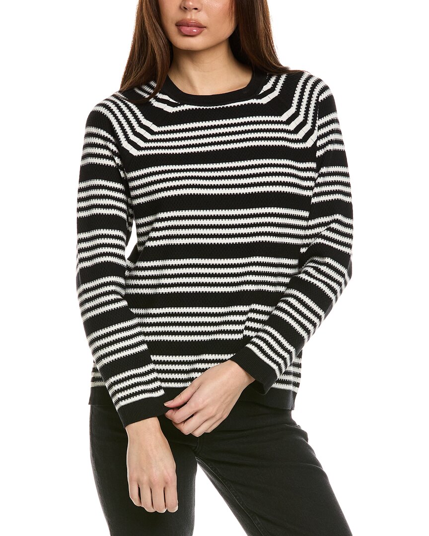 Jones New York Textured Stripe Sweater In Black