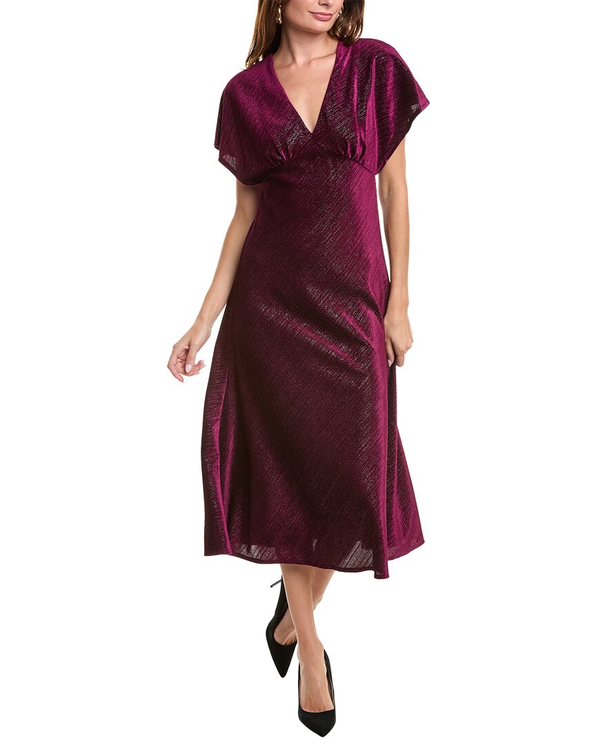 Taylor Velvet Midi Dress In Purple