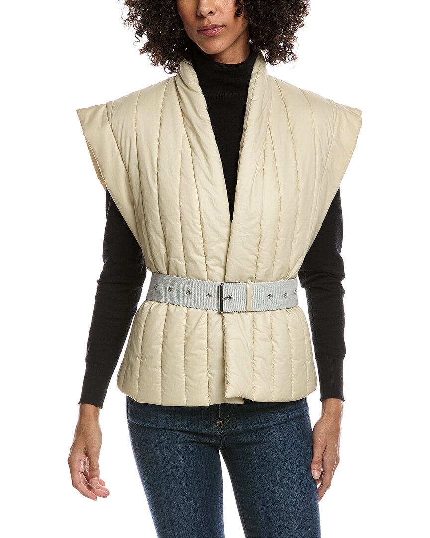 Isabel Marant Quilted Vest Coat In Beige