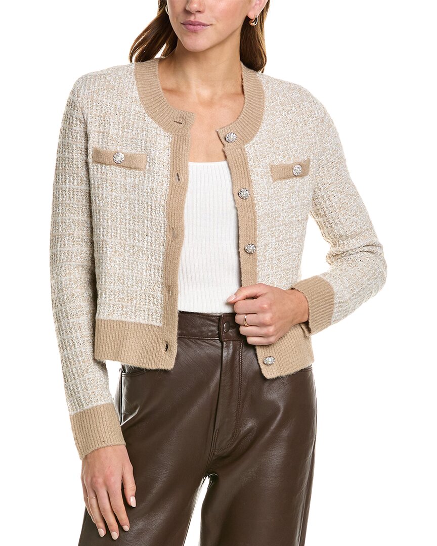 Laundry By Shelli Segal Boucle Cardigan In Brown