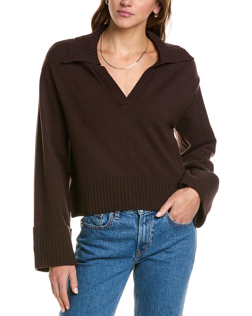 Laundry By Shelli Segal Johnny Collar Sweater In Brown