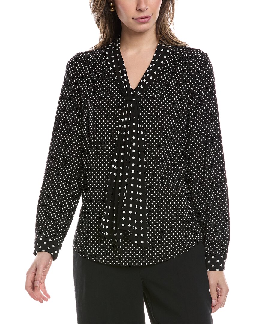 Anne Klein Scarf Top In Black
