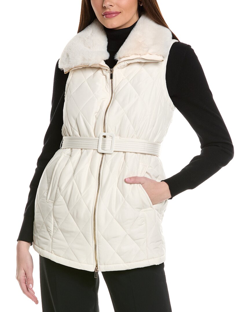 Anne Klein Quilted Vest In White