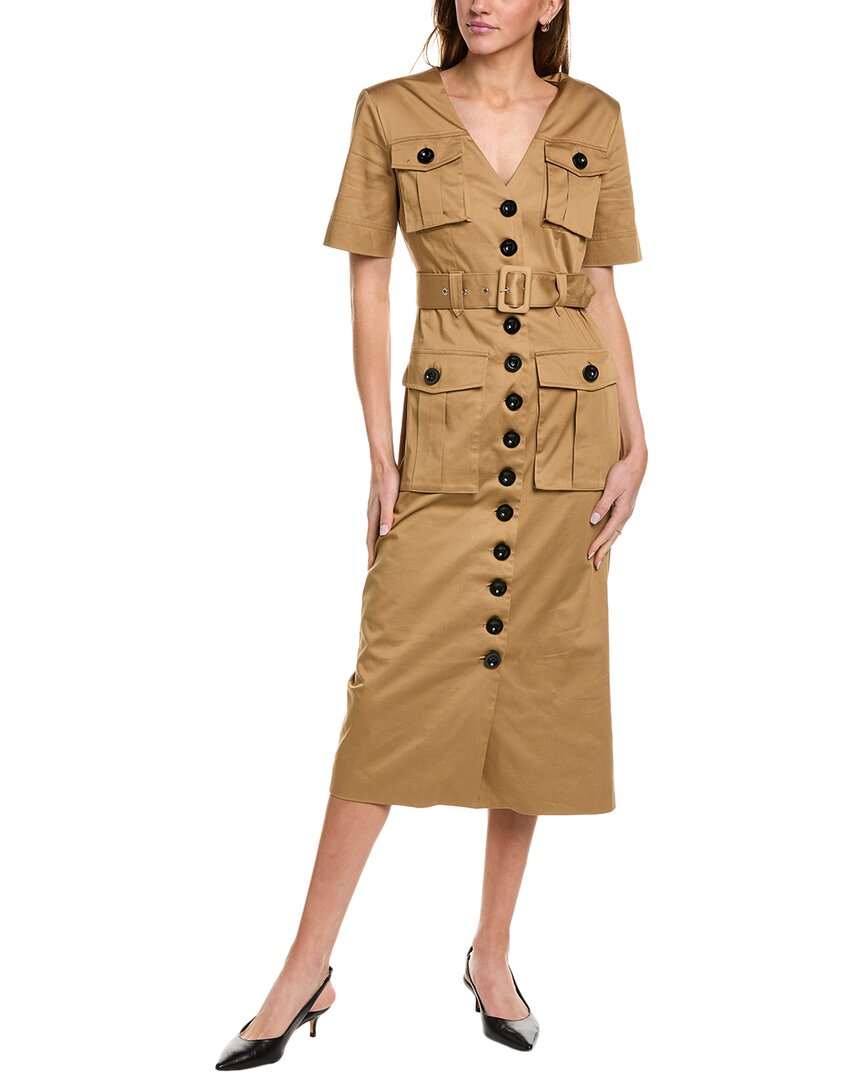 Toccin Finn Safari Midi Dress In Brown