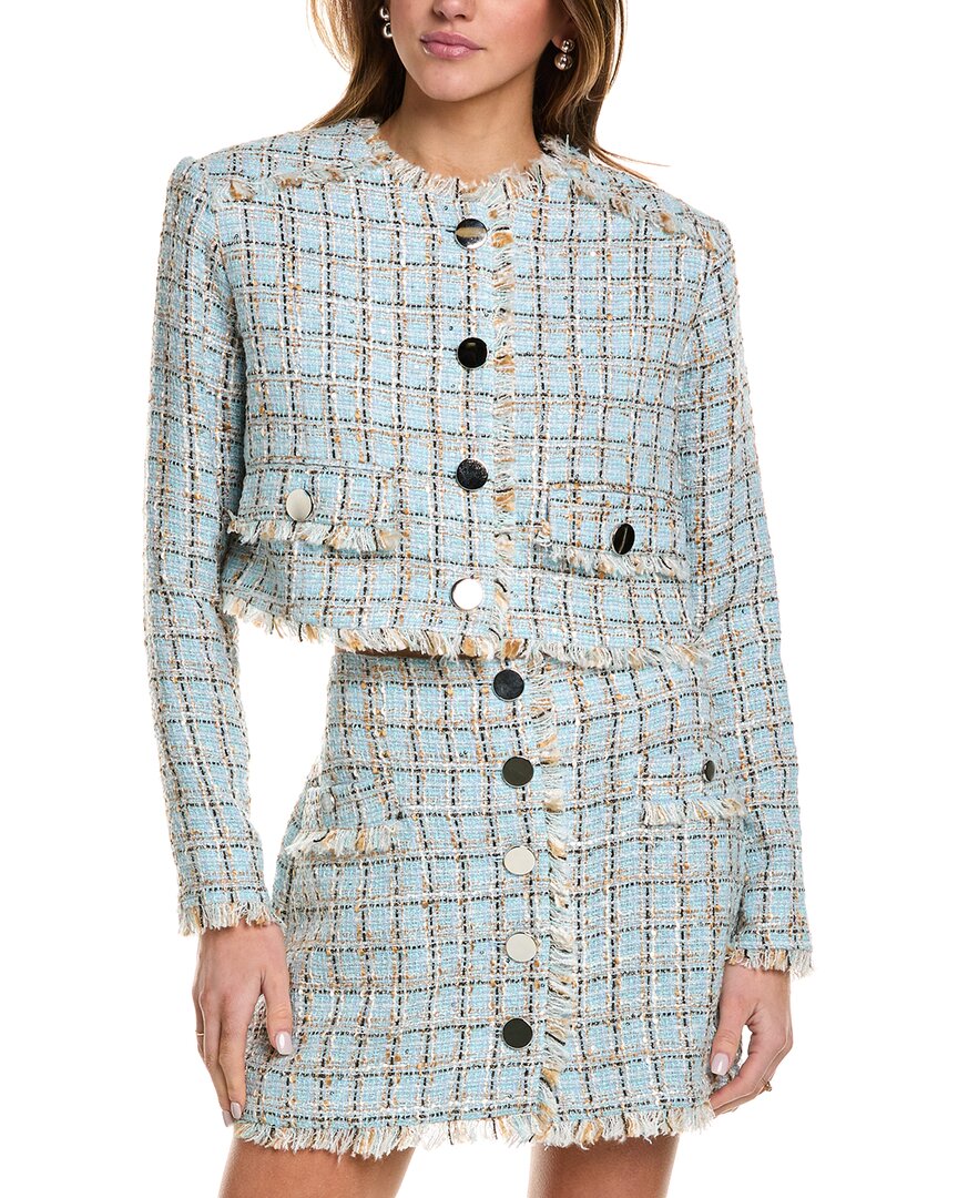 Toccin Lainey Tweed Jacket In Blue