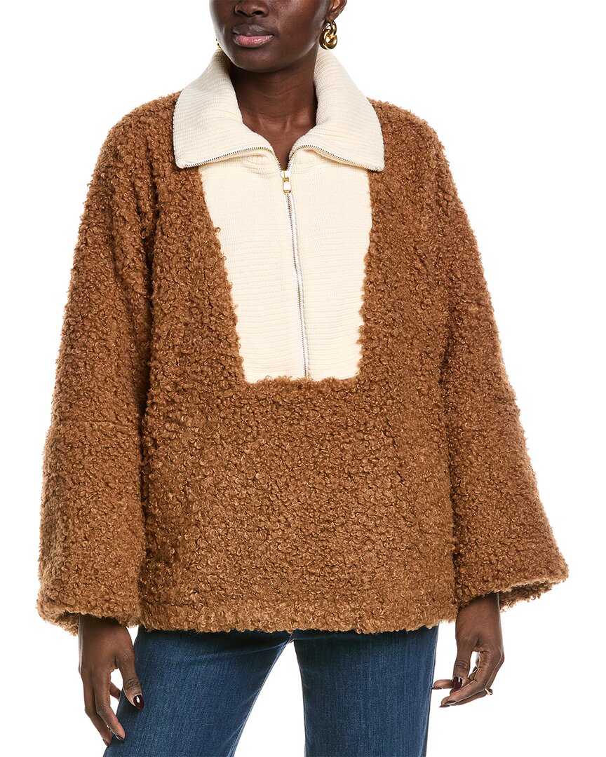 Toccin Serafina Oversized Wool-blend Popover In Brown