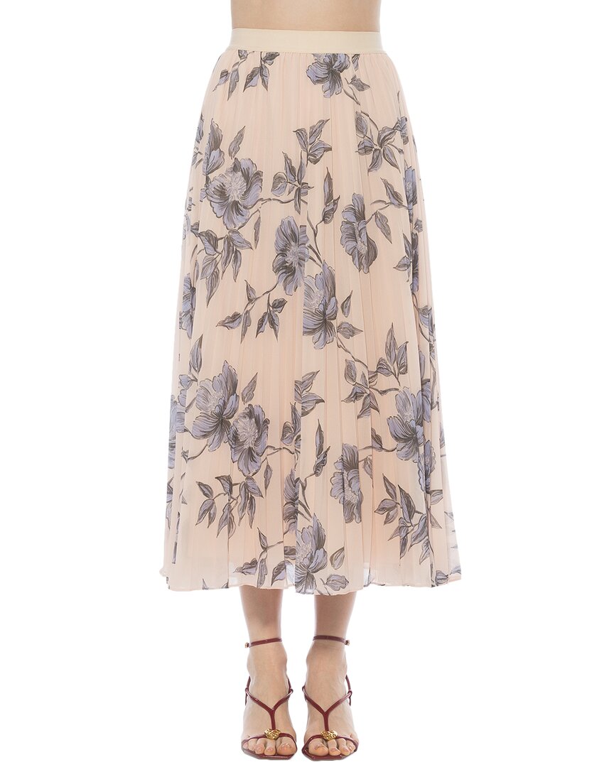 Alexia Admor Kesia Midi Chiffon Pleated Skirt In Pink