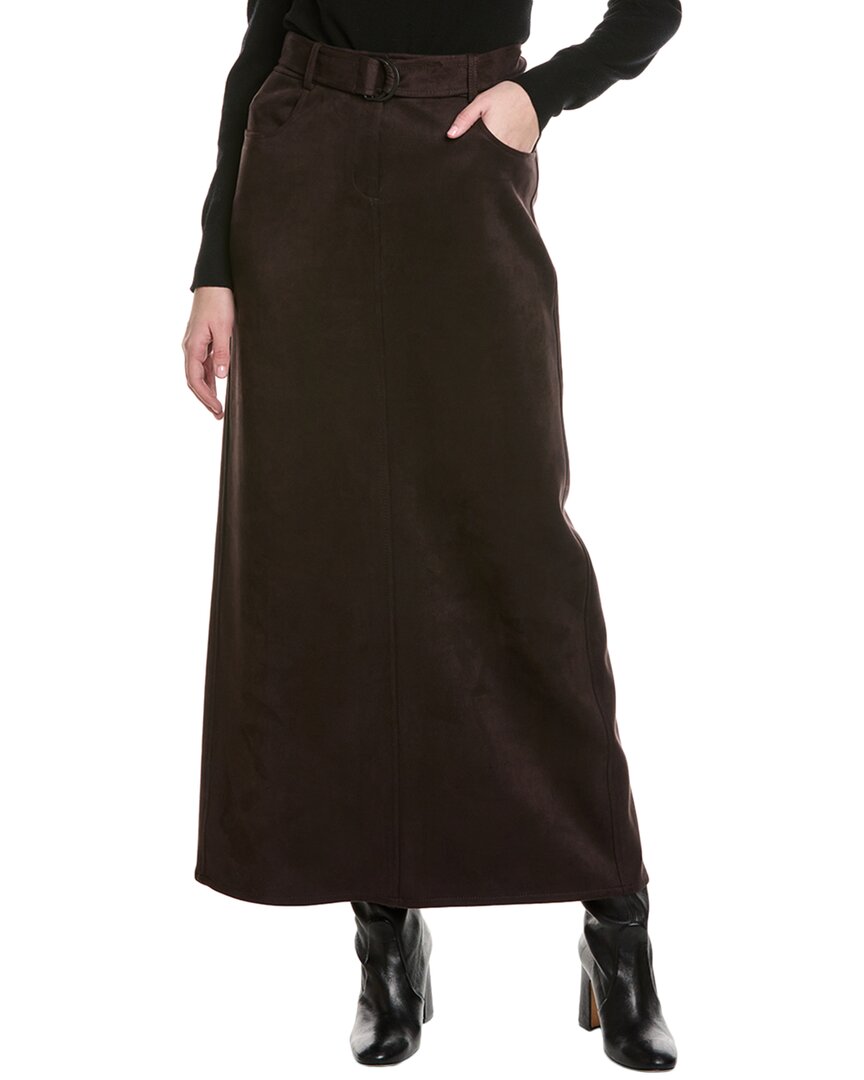 Kenneth Cole Belted Maxi Skirt In Brown