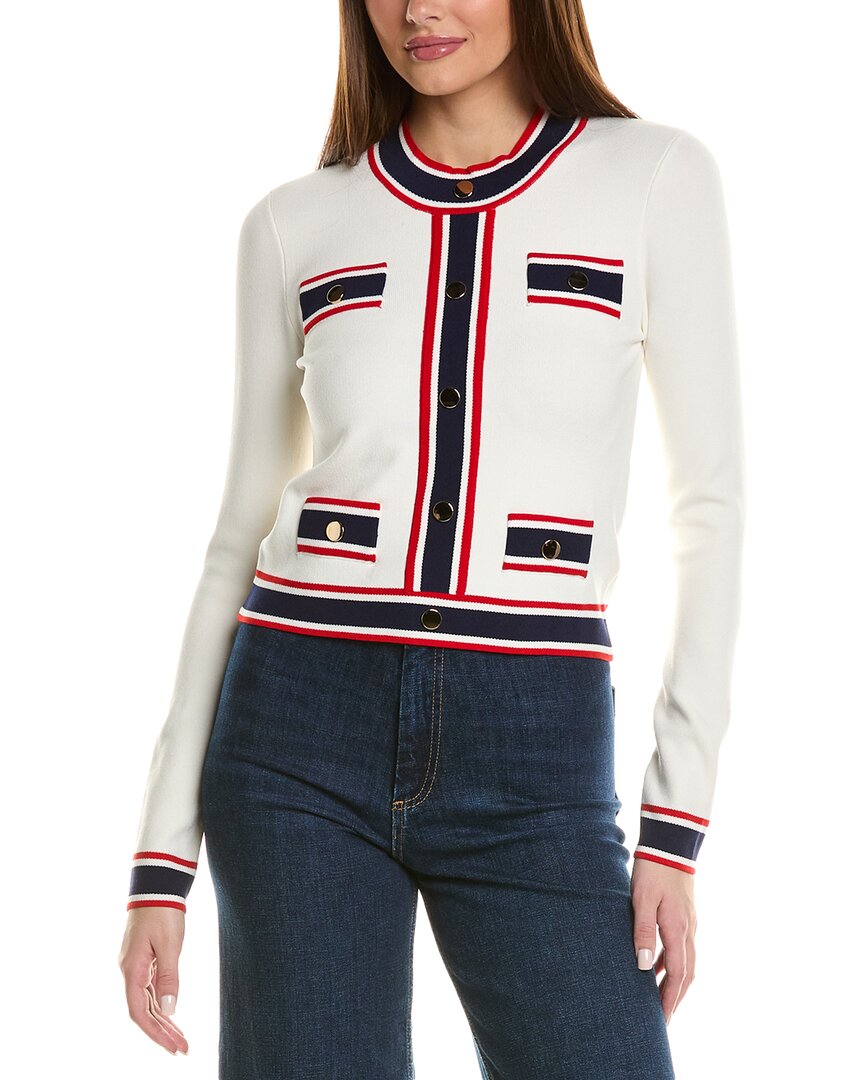 Alexia Admor Kiley Stripe Crop Sweater In White