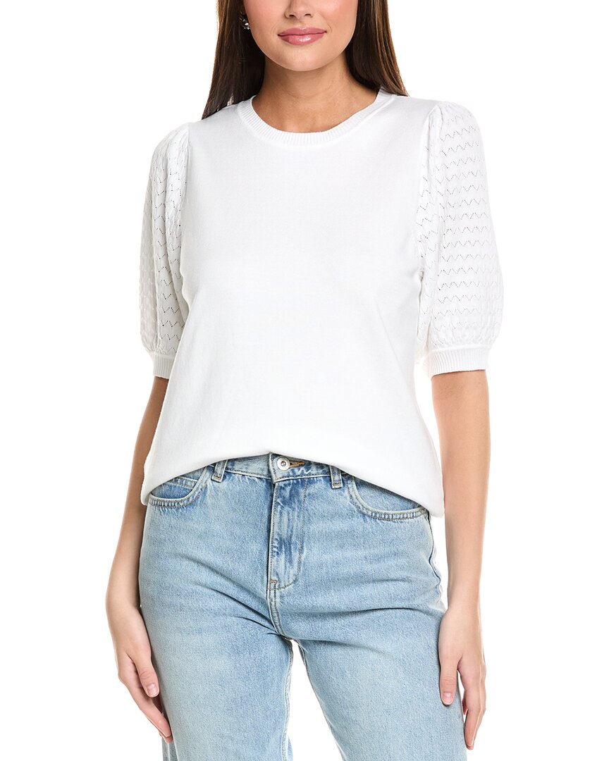 Jones New York Stitch Puff Sleeve Sweater