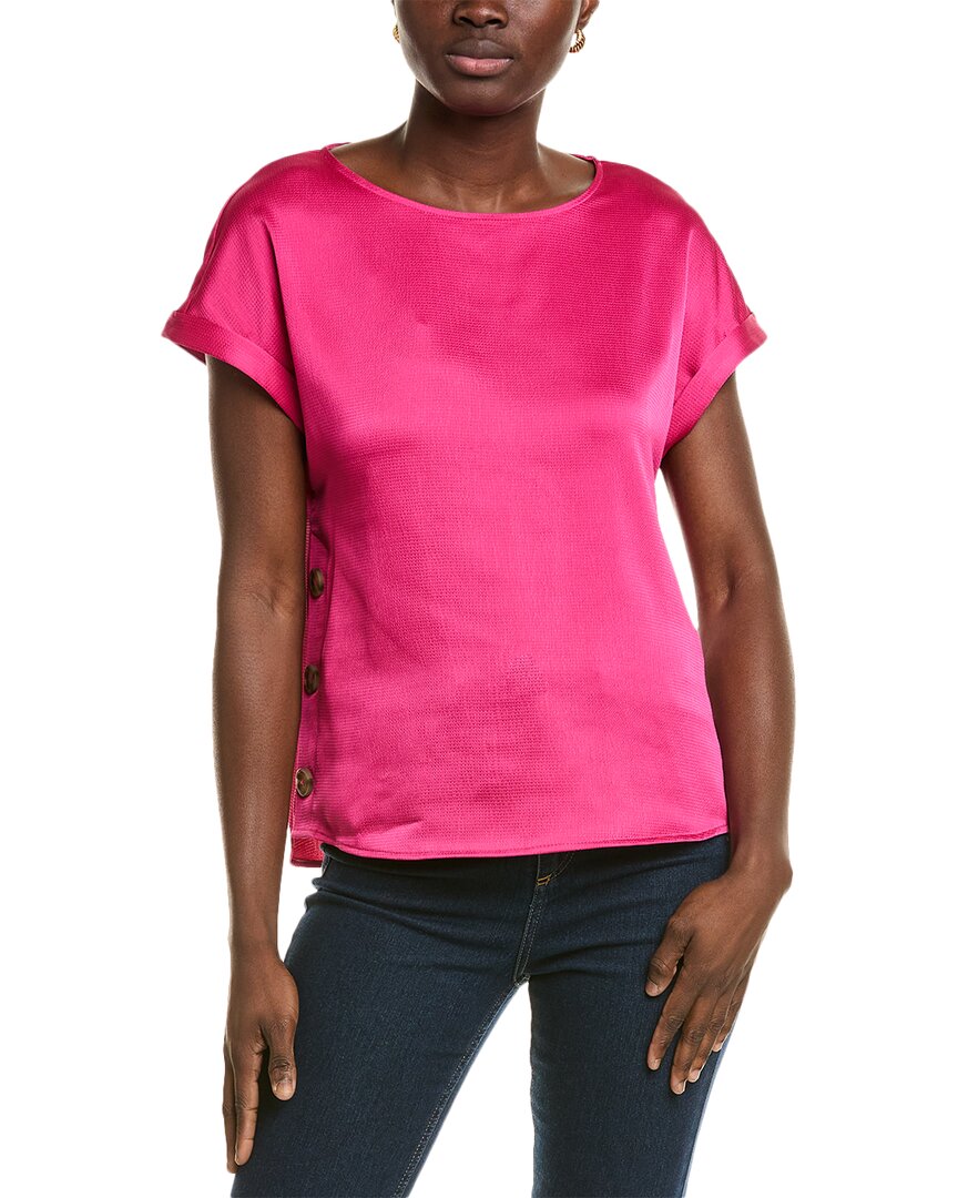 Jones New York Petite Side-buttoned Dolman-sleeve Top