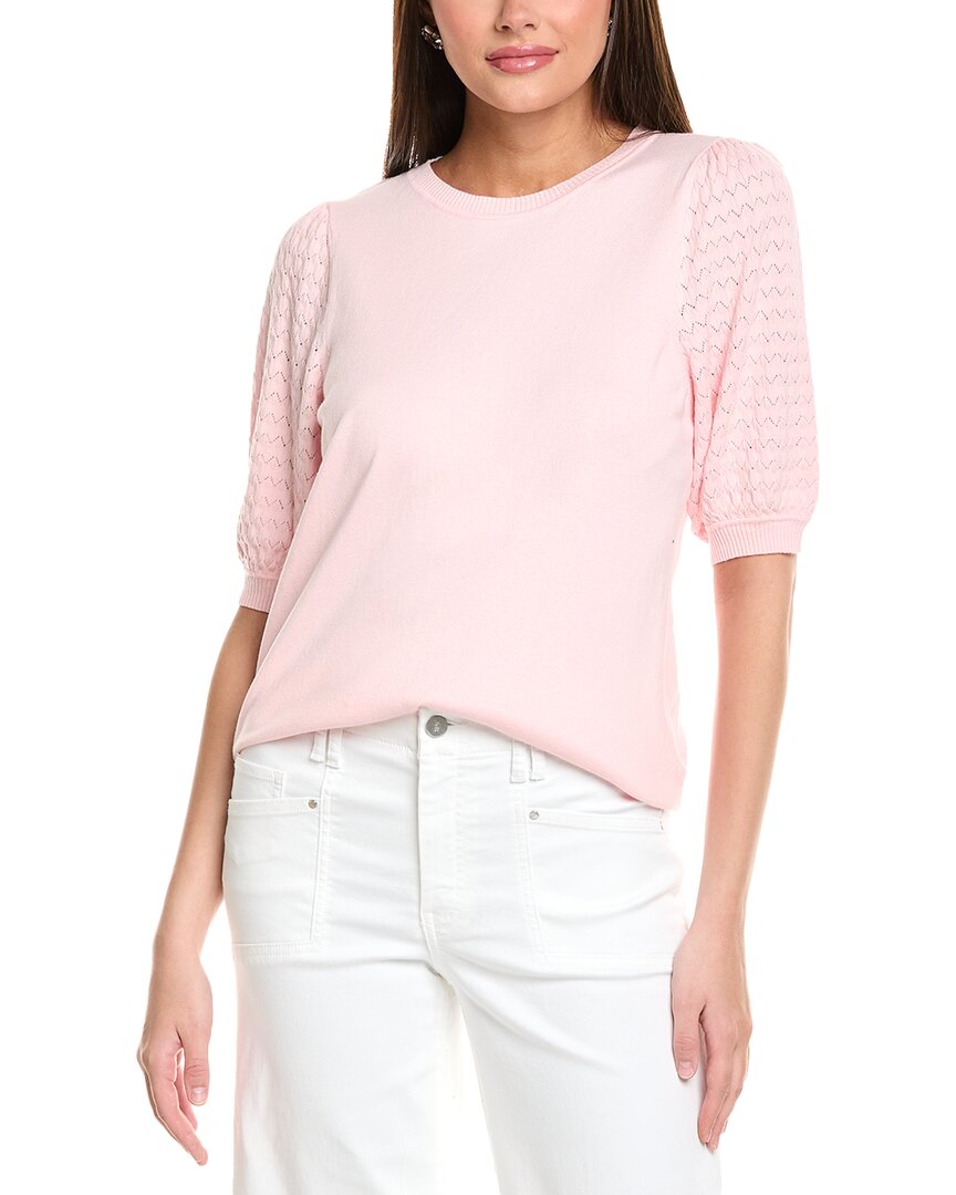 Jones New York Stitch Puff Sleeve Sweater