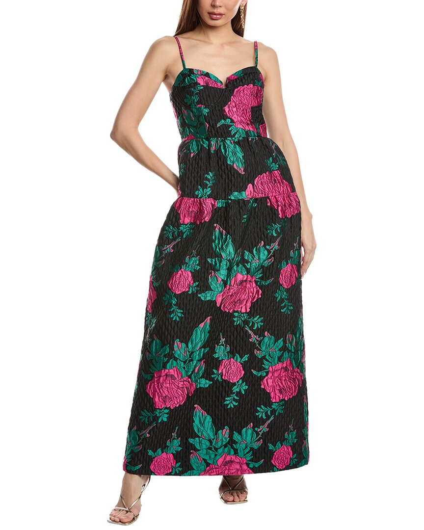 Flora Bea Nyc Naia Spaghetti Maxi Dress In Black
