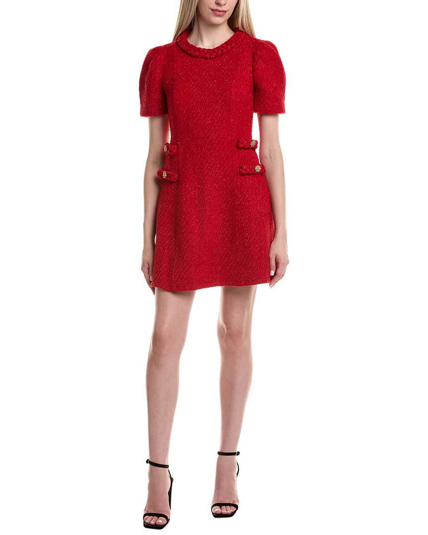 Flora Bea Nyc Wool-blend Mini Dress In Red