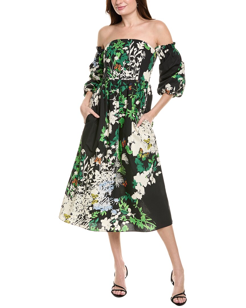 Flora Bea Nyc Rowan Midi Dress In Black
