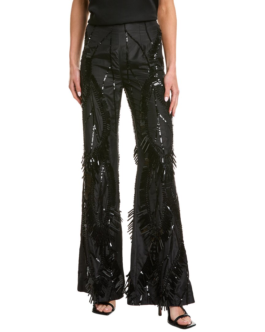 Alberta Ferretti Silk-lined Trouser In Black