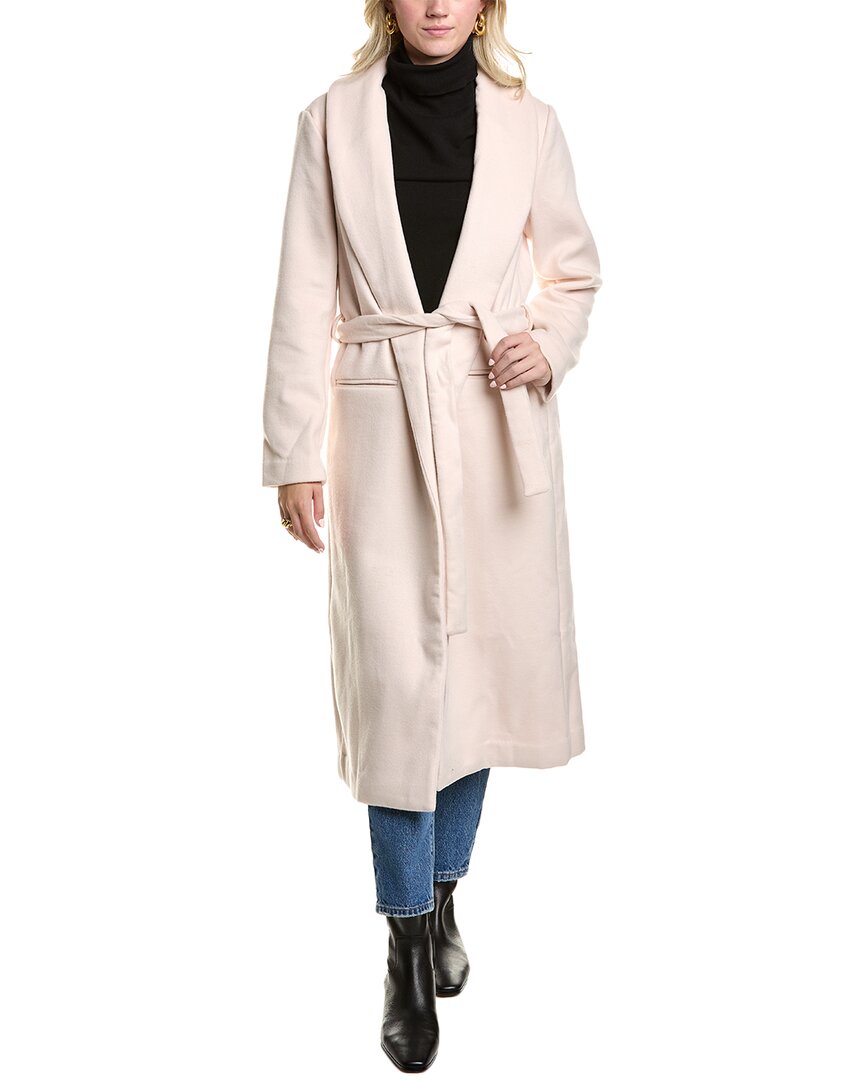 Femme Society Wool-blend Coat In Beige