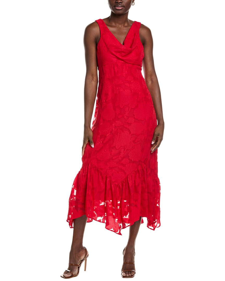Taylor Printed Chiffon Maxi Dress In Red