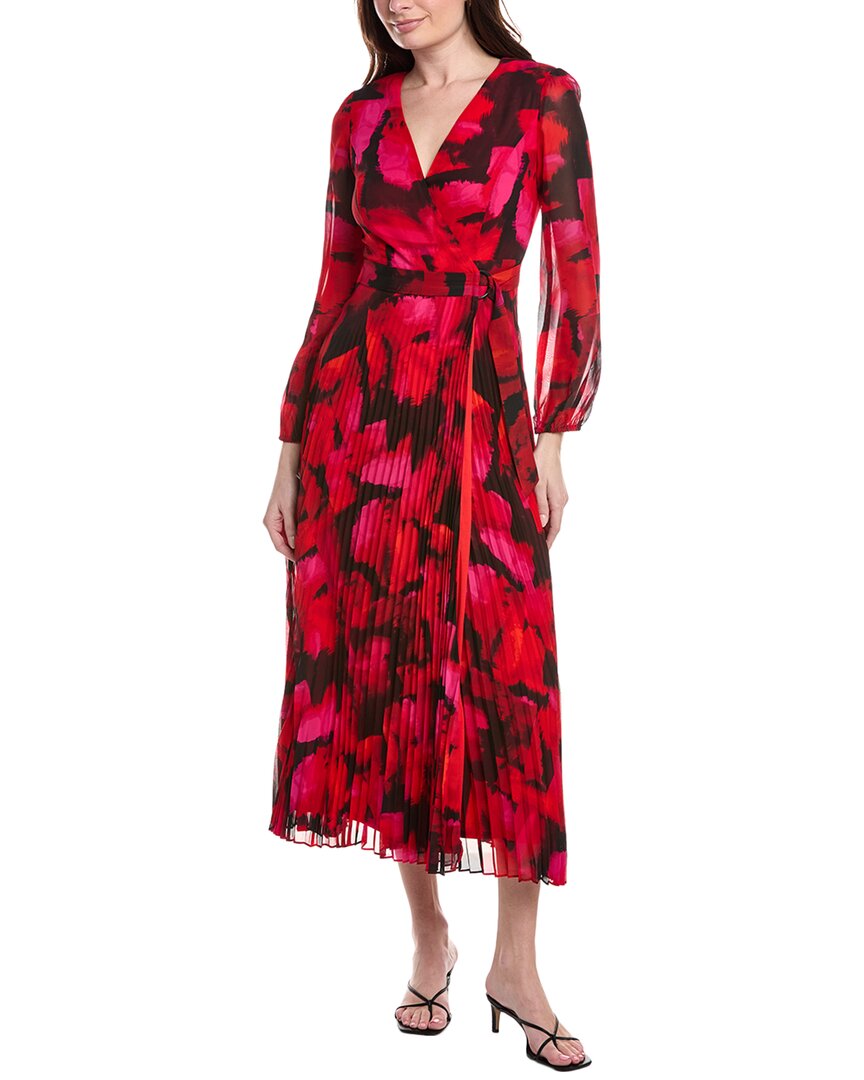 Taylor Chiffon Wrap Dress In Red