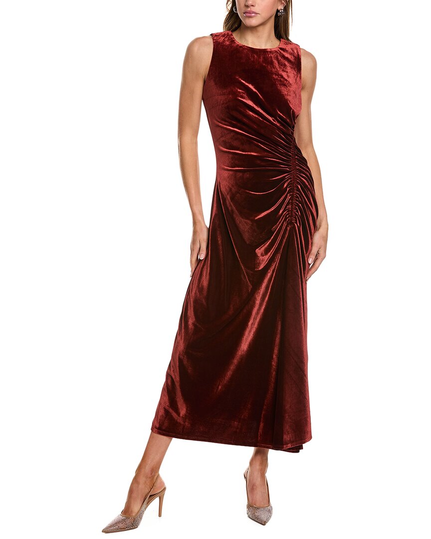 Taylor Velvet Sheath Dress In Brown