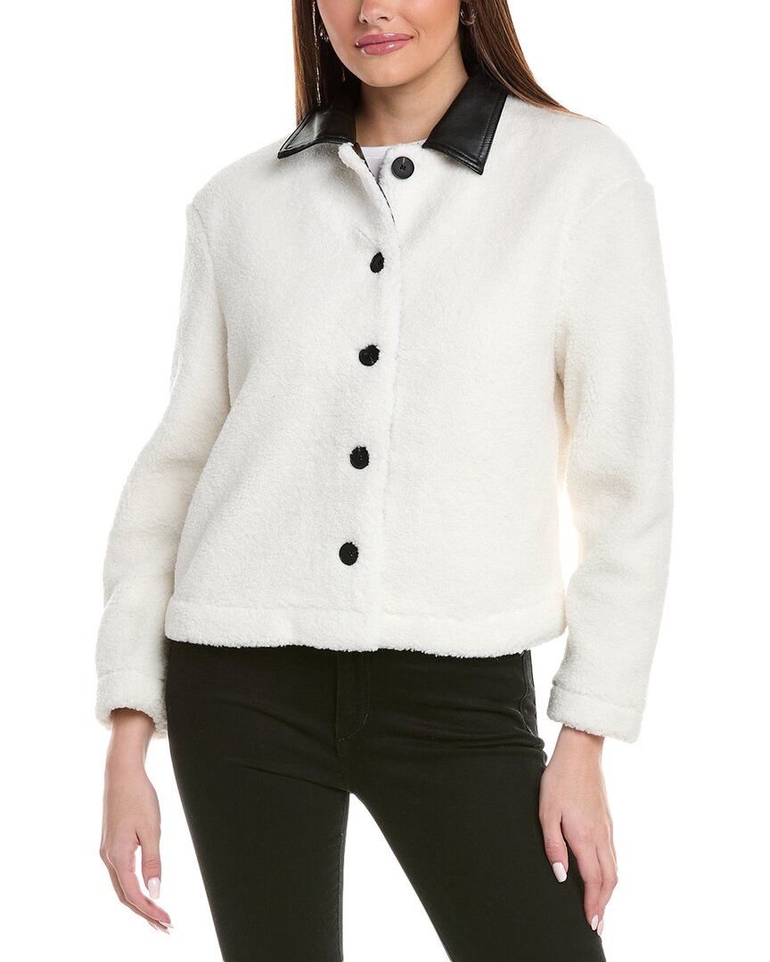 Shop Reveriee Teddy Jacket In White