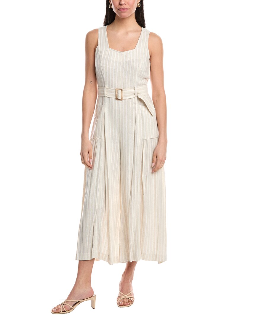 Maison Tara Linen-blend Maxi Dress In Tan