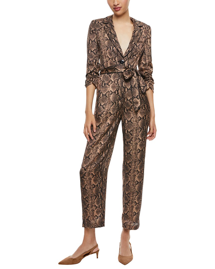 Alice And Olivia Louetta Pleated Tuxedo Jumpsuit