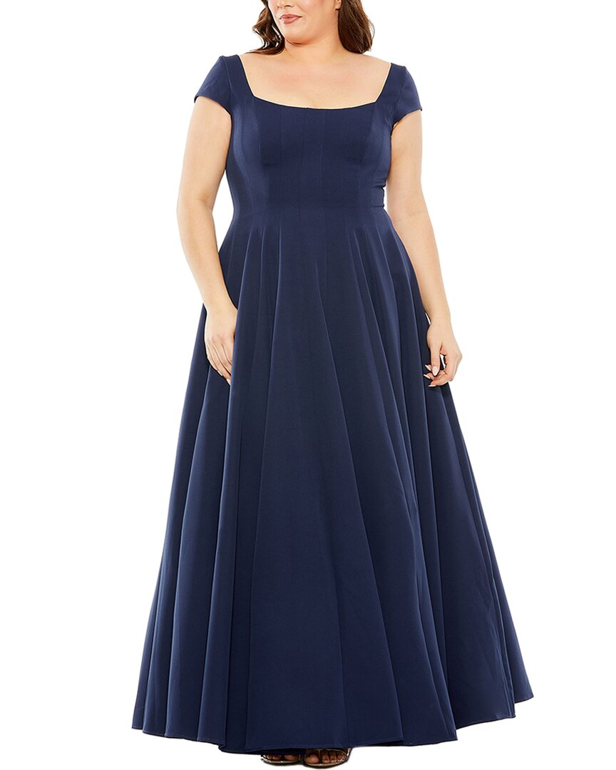 Mac Duggal Plus Cap Sleeve Square Neck Ball Gown