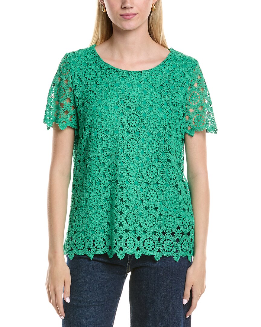 Jones New York Petite Short-sleeve Lace Top
