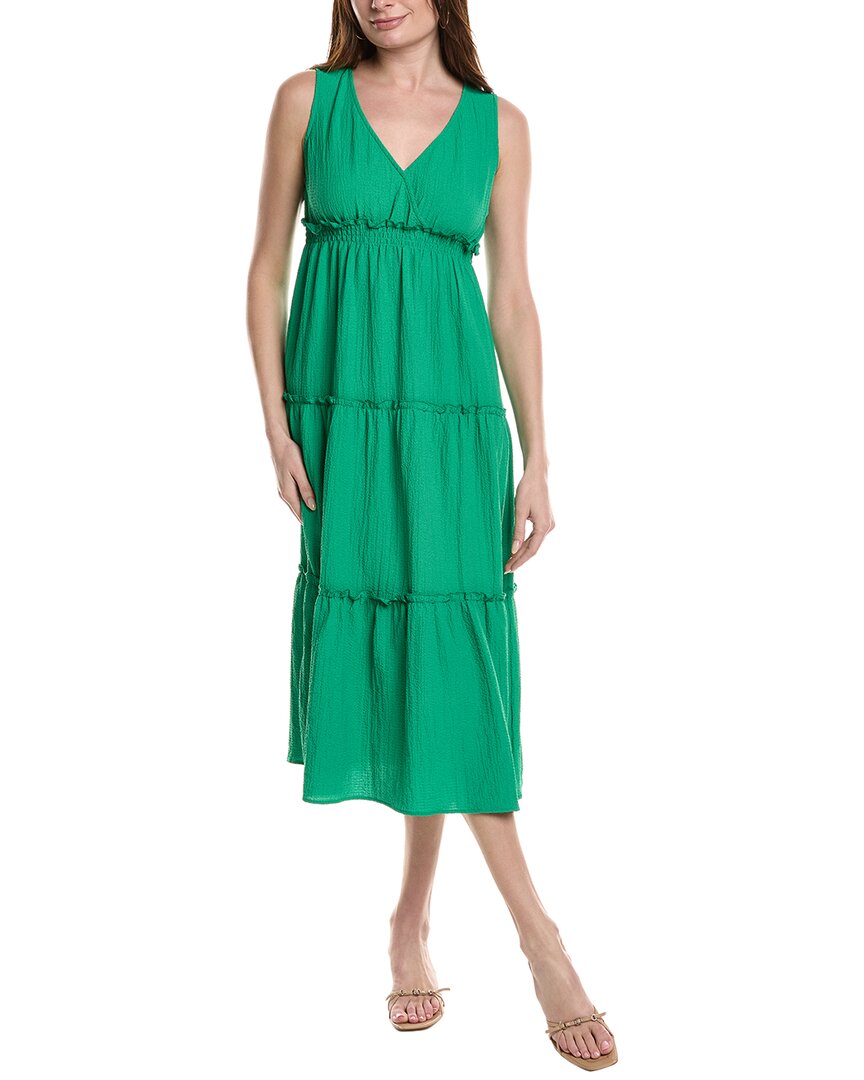 Maison Maar Tiered Midi Dress In Green