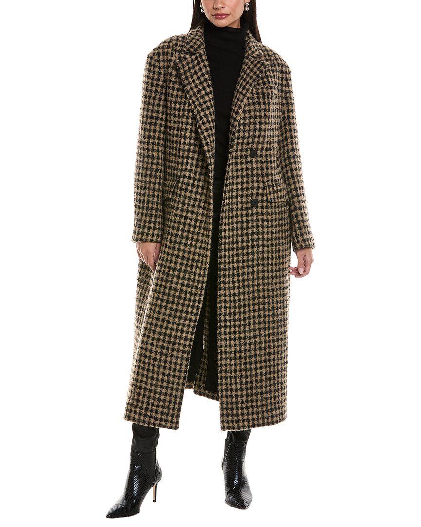 Allsaints James Check Wool-blend Jacket In Brown