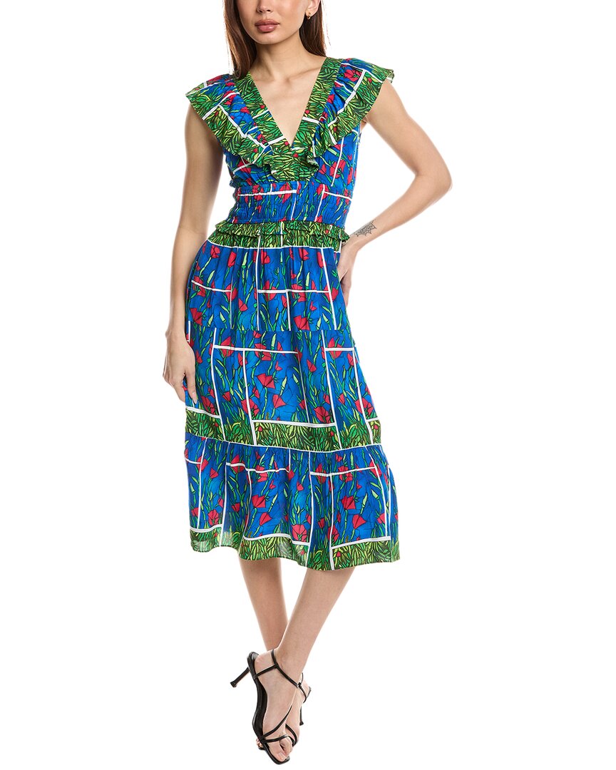 Garrie B Midi Dress In Blue