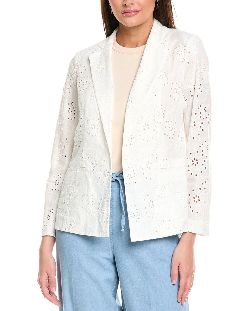 Jones New York Floral Jacket In White