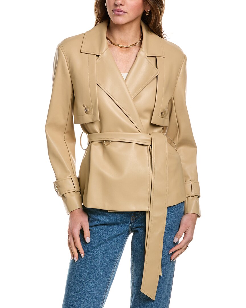 Anne Klein Belted Trench Jacket In Beige