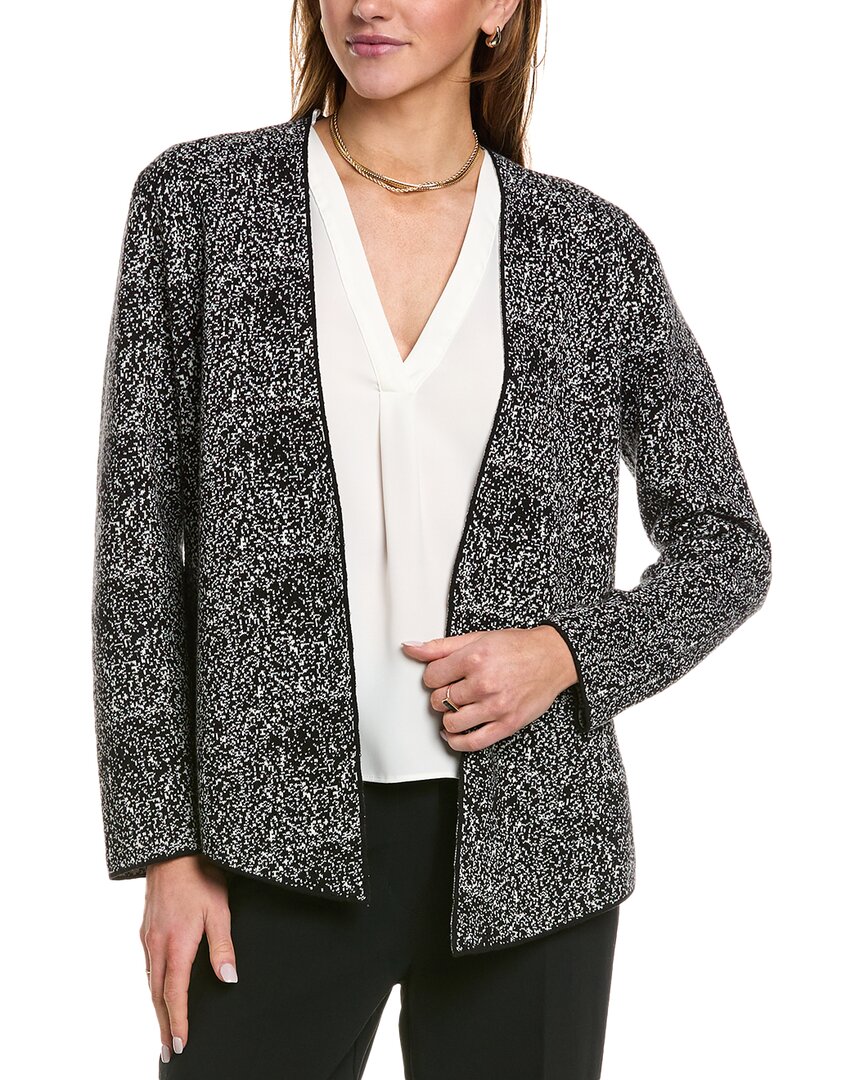Shop Anne Klein Fitted Cardigan In Black