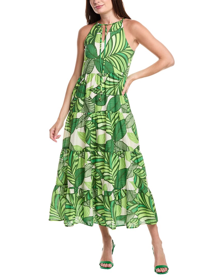 Flora Bea Nyc Ginevra Midi Dress In Green